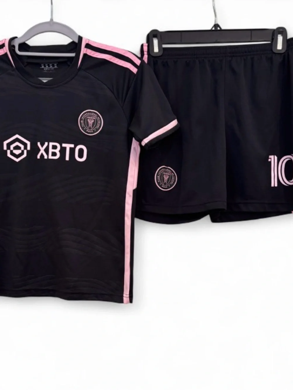 MIAMI Black and Pink Kids Soccer Jersey & Shorts Set